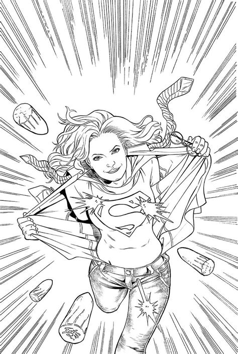 Sexy Supergirl Coloring Pages Sketch Coloring Page