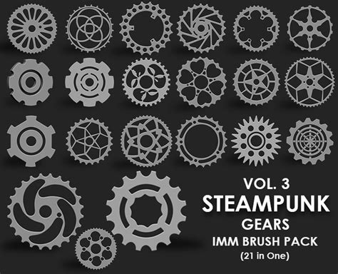 Artstation Steampunk Gears Imm Brush Pack 21 In One Vol 3 Brushes