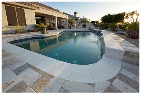 Shelly White Travertine Drop Face Pool Coping Tile We Deliver