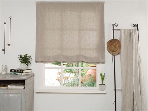 Linen Roman Blind Roman Blind Linen Roman Shade In Natural Etsy