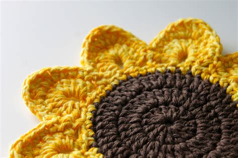 Sunflower Coaster Pdf Crochet Pattern Sunflower Coaster Etsy