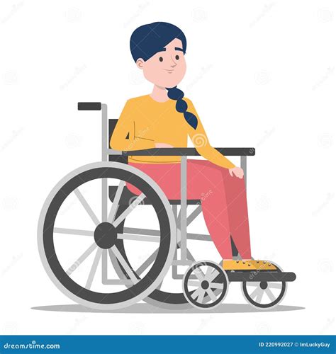 Disabled Girl In The Wheelchair Vector Isolated Stock Vector Illustration Of Health Lifestyle