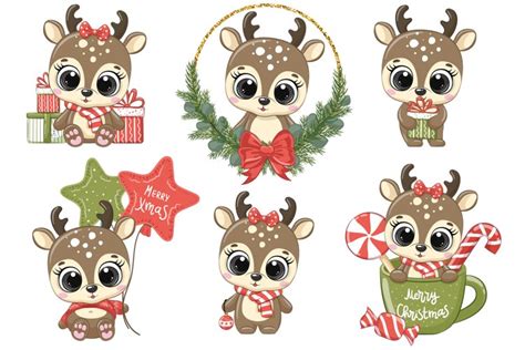 Christmas Clipart Cute Deer Clip Art Png Eps 1628169