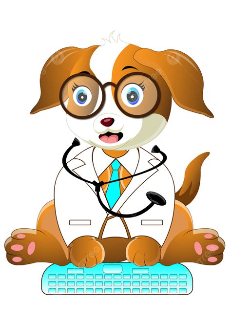 Dog Doctor Vector Png Images Cute Dog Cartoon Doctor Icon Illustration
