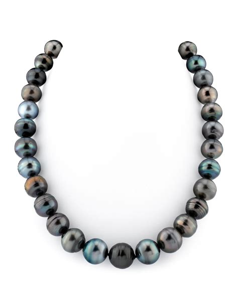 12 14mm Multicolor Tahitian South Sea Pearl Circle Baroque Necklace