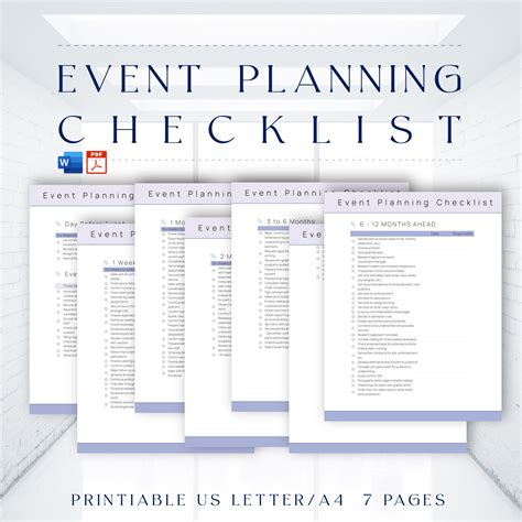 Editable Event Planning Checklist Template Printable 6 Etsy