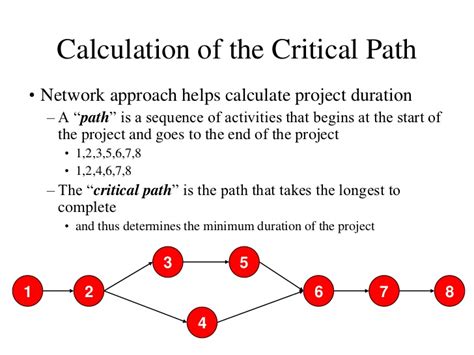 The critical path (or paths) is the longest path (in time) from start to finish; Critical Path Ppt