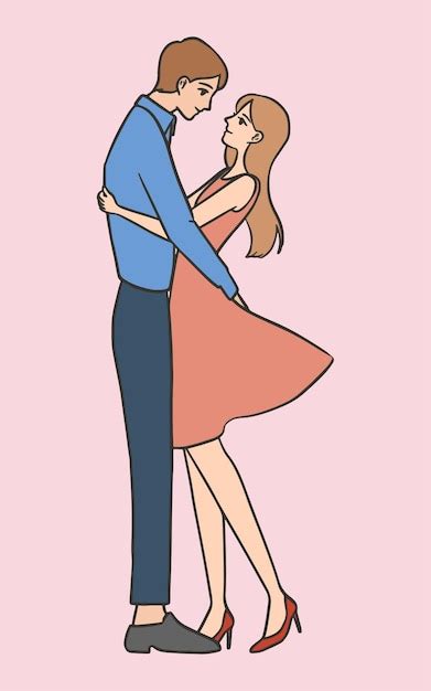 Dibujado a mano pareja abrazos en dibujos animados del día de san