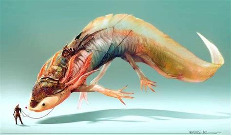 Axolotl Alien Creatures Fantasy Creatures Art Mythical Creatures Art