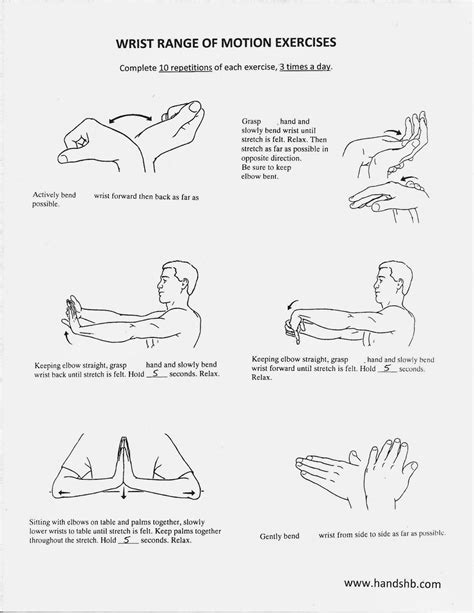 Elbow Wrist And Hand Rom Exercises Exercise Poster