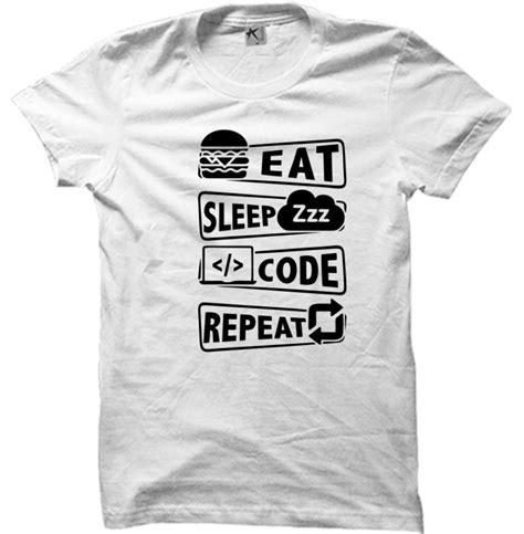 Eat Sleep Code Repeat Trendy Tech Tees Customized T Shirts Hoodies