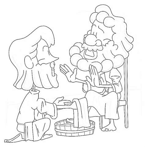 Jesus Washes The Disciples Feet Coloring Page Ministry To Children