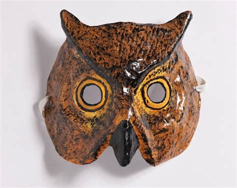 Paper Mache Owl Mask Owl Mask Paper Mache Owl Owl