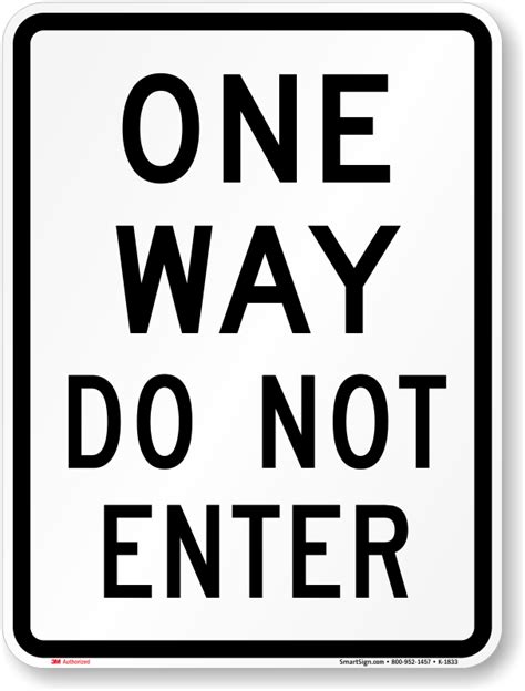 One Way Do Not Enter Sign Sku K
