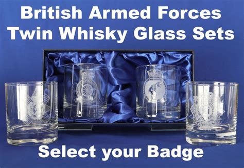 T Idea For Uk Armed Forces Personalised Whisky Glass Set For All British Army Royal Navy And Raf