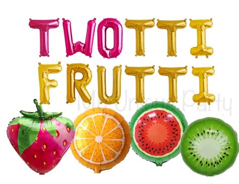 Twotti Frutti Balloons Fruit Balloons 2nd Birthday Twotti Etsy