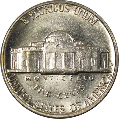 1960 D Jefferson Nickel 5 Cent Piece Bu Uncirculated Mint State 5c Us