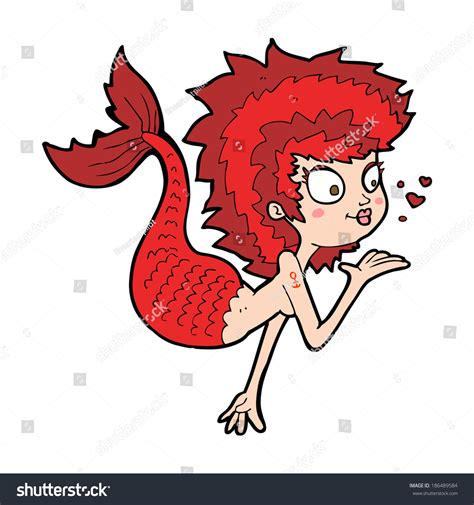 Cartoon Mermaid Blowing Kiss Stock Vector Royalty Free 186489584