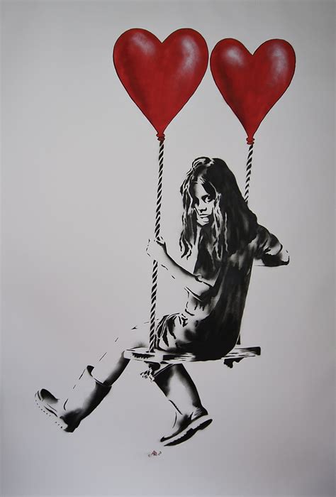 Girl On Swing With Balloons Spray Paint By Jps Trampt Library