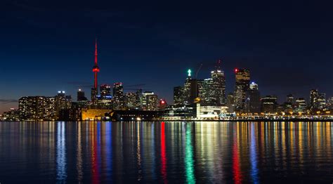 Wallpaper : landscape, city, cityscape, night, reflection, skyline, skyscraper, evening, horizon ...