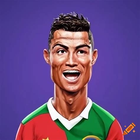 Cartoon Illustration Of Cristiano Ronaldo On Craiyon