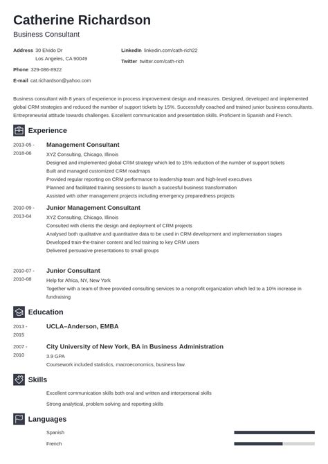 Consulting Resume Examples For A Consultant In Any Industry