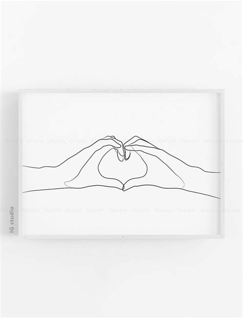 Apart from this they still maintain the meaning of whatever you draw, and this simply shows that you get to have something that you like or symbolic without tattooing a. Hand Heart Printable, One Line Drawing Print, Love Hands ...