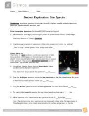 Thank you for reading student exploration star spectra gizmo answer key. 1.2a Star Spectra Lab Data Sheet (1).docx - Unit 1 ...