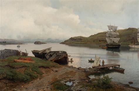 Sold Price Hans Fredrik Gude 1825 1903 Coastal Landscape In A