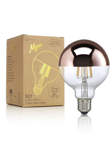 Auraglow Mysa Led Light Bulb Vintage Filament Effect With Copper