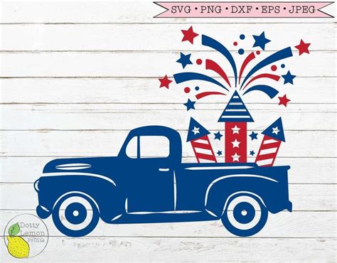 4th of July Truck svg, Summer svg Country svg Amercian Flag svg USA