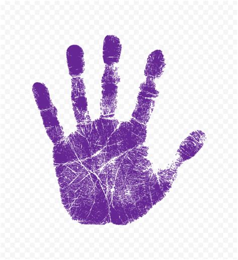 Hd Purple Real Single Left Hand Print Png Citypng