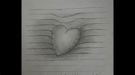 How To Draw 3d Heart Easy 3d Drawing Heart Youtube