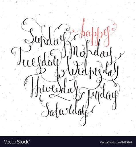 Handwritten Days Of The Week Royalty Free Vector Image