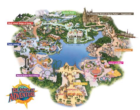 Islands Of Adventure Attraction Information And Park Map