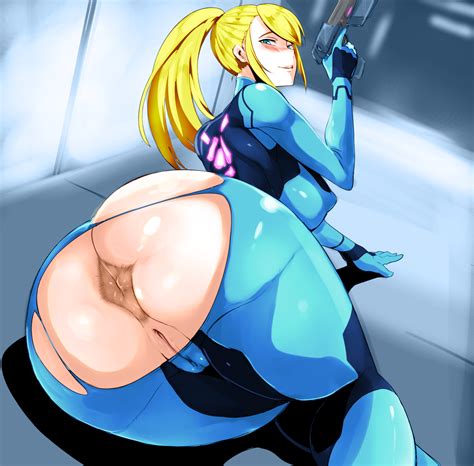 Nuezou Samus Aran Metroid Nintendo Highres 1girl Anus Ass Ass Focus Blonde Hair Blue
