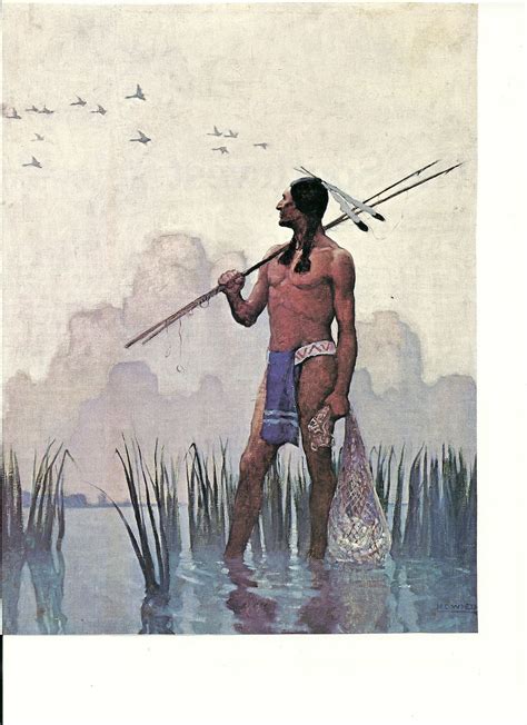 Indian Brave Fishing By N C Wyeth Native American Art Art Pricing