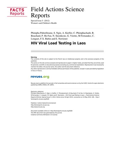 Pdf Hiv Viral Load Testing In Laos