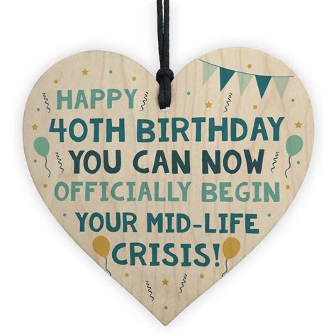 Maybe you would like to learn more about one of these? 40th Birthday Gifts Funny Novelty Wood Hearts Gift For Him ...