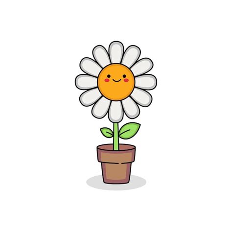 Premium Vector Cute Flower Cartoon Character