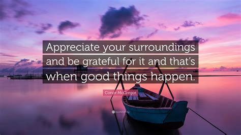 Conor Mcgregor Quote “appreciate Your Surroundings And Be Grateful For