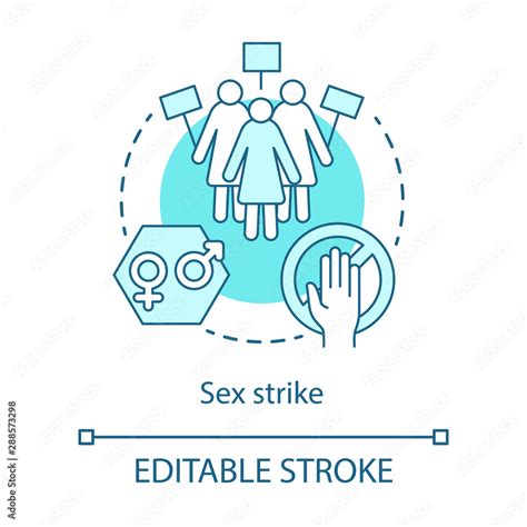 Sex Strike Concept Icon Sexual Abstinence Feminism Idea Thin Line Illustration Women With
