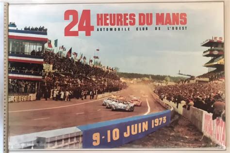 Original Hours Of Le Mans Heures Du Mans Motor Racing Poster Mint Picclick Uk