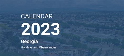 Year 2023 Calendar Georgia