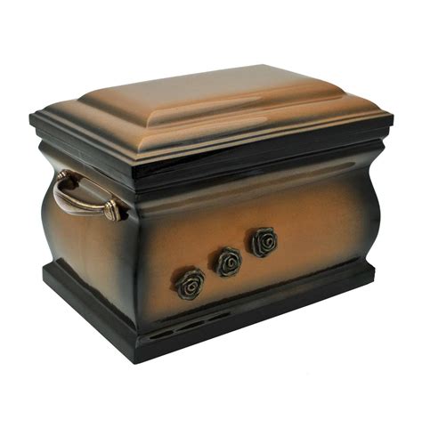 Composite Casket Cremation Ashes Urn For Adult With Brass Rosesuk88z