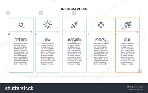 Business Infographics Informational Table 5 Steps Stock Vector Royalty