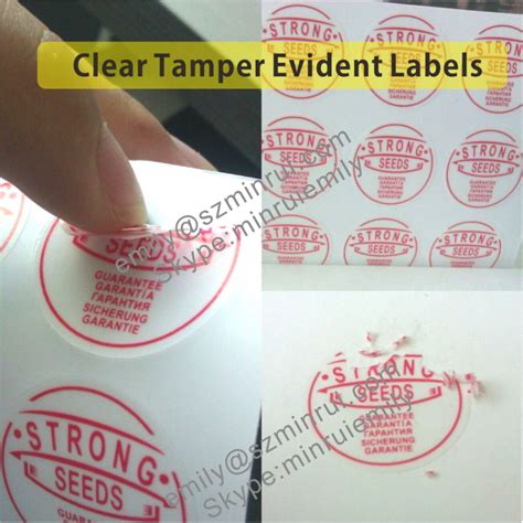 Custom Tamper Evident Transparent Seal Stickersdestructible Tamper