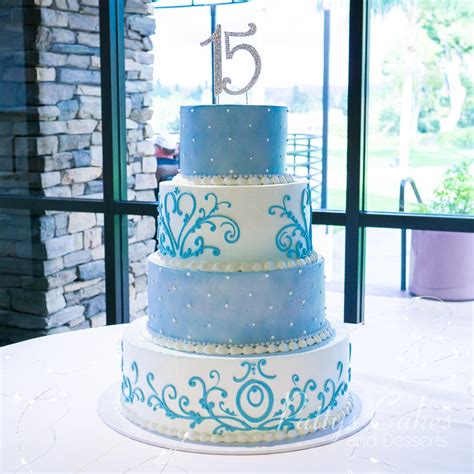 photo of a blue quinceanera cake patty s cakes and desserts