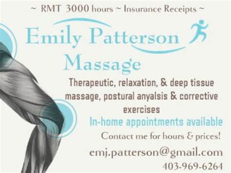 Book A Massage With Emily Patterson Massage Calgary Ab T2a 6h7