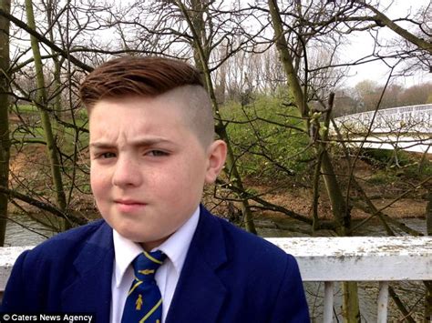 Brown two block haircut with side part. Mother claims son is BANNED from school for short haircut ...